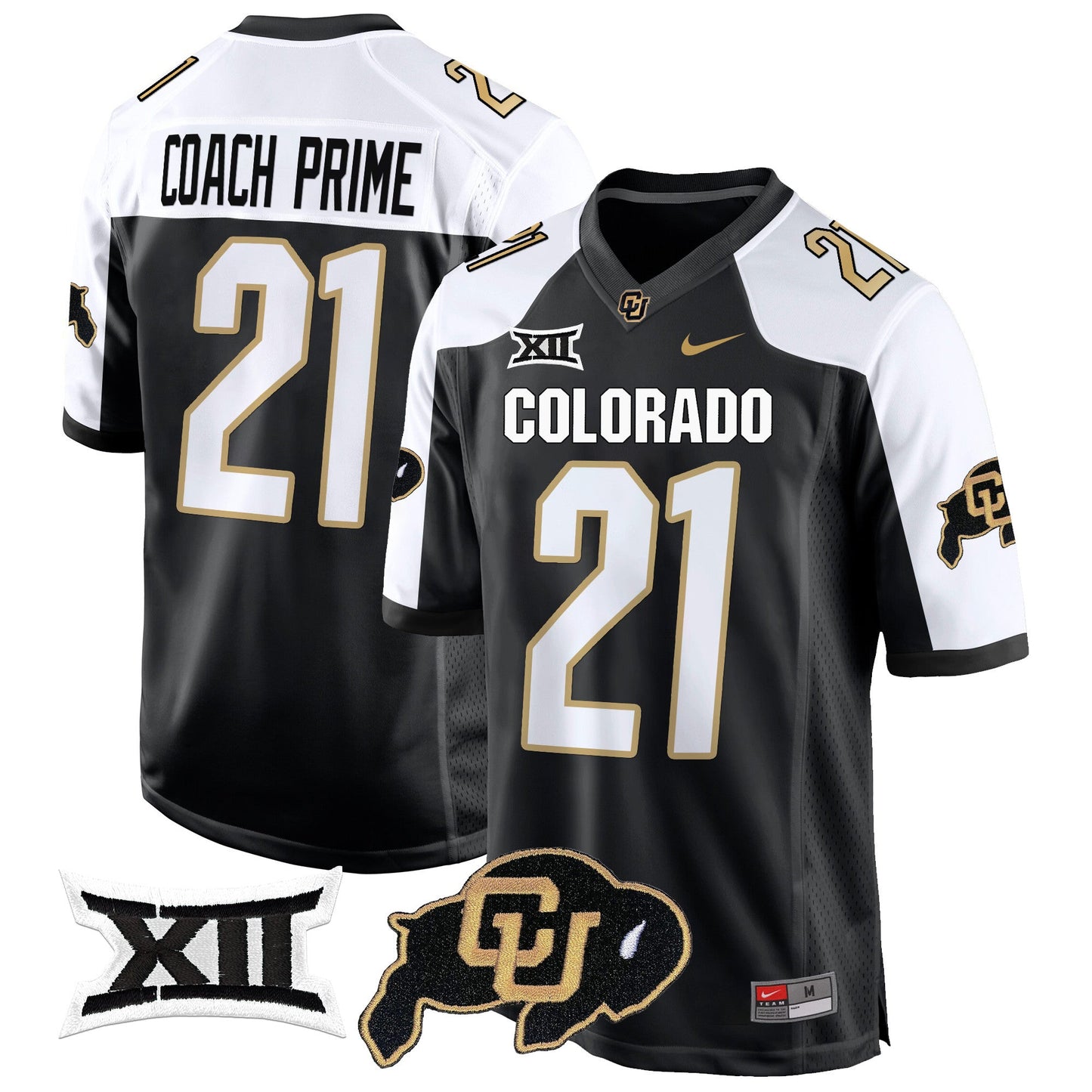 Colorado Buffaloes Big 12 XII Patch Game Jersey V2 - All Stitched