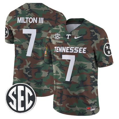 Tennessee Volunteers 2024 Military Vapor Limited Jersey V2 - All Stitched