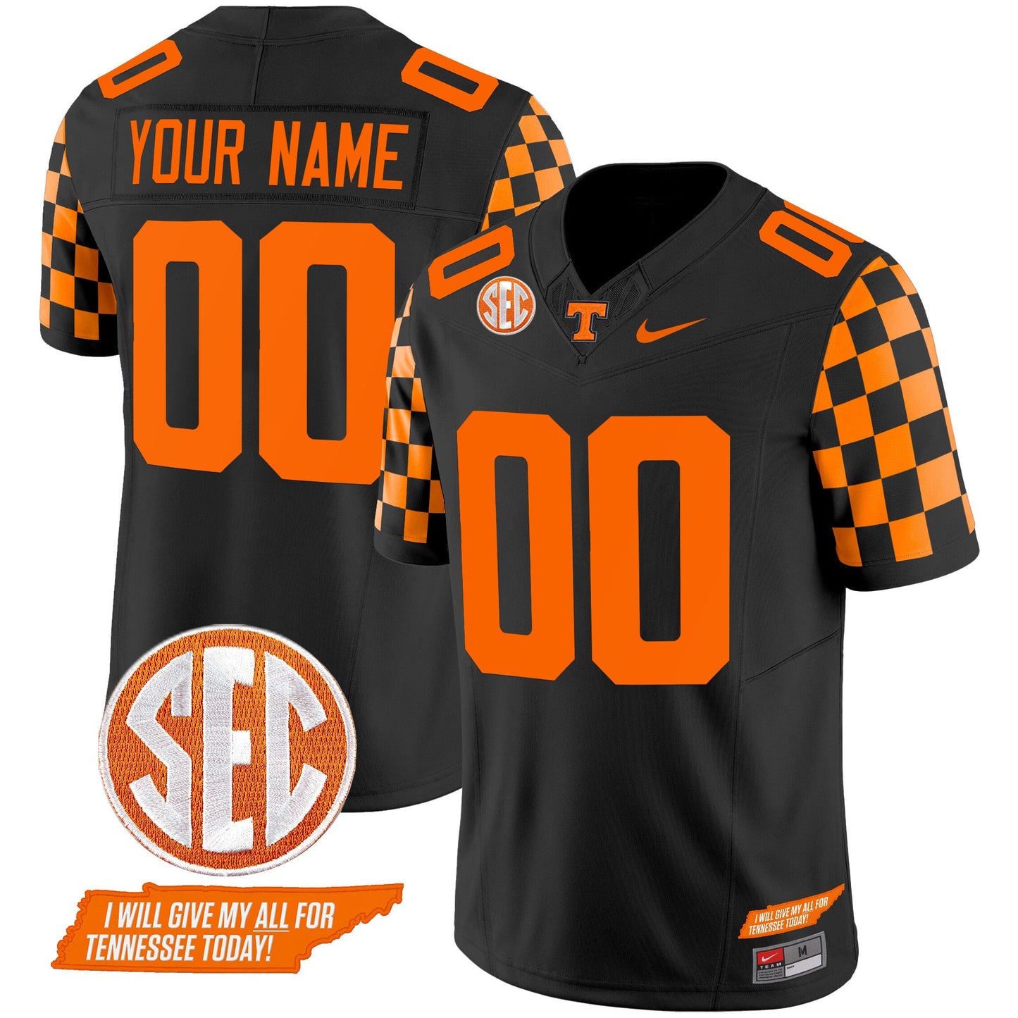 Tennessee Volunteers 2024 Checkerboard Vapor Limited Custom Jersey V2 - All Stitched