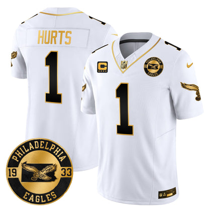 Philadelphia Eagles 2024 Throwback Gold Vapor Limited Jersey - Est. 1933 Patch - All Stitched