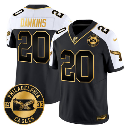 Philadelphia Eagles 2024 Throwback Gold Vapor Limited Jersey - Est. 1933 Patch - All Stitched