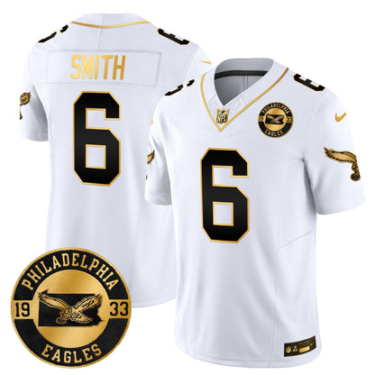 Philadelphia Eagles 2024 Throwback Gold Vapor Limited Jersey - Est. 1933 Patch - All Stitched