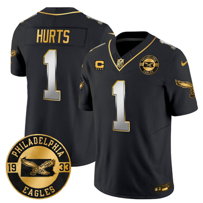 Philadelphia Eagles 2024 Throwback Gold Vapor Limited Jersey - Est. 1933 Patch - All Stitched