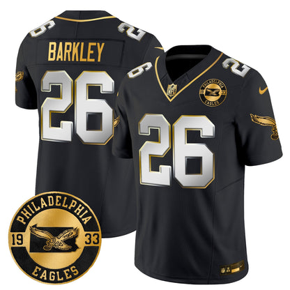 Philadelphia Eagles 2024 Throwback Gold Vapor Limited Jersey - Est. 1933 Patch - All Stitched