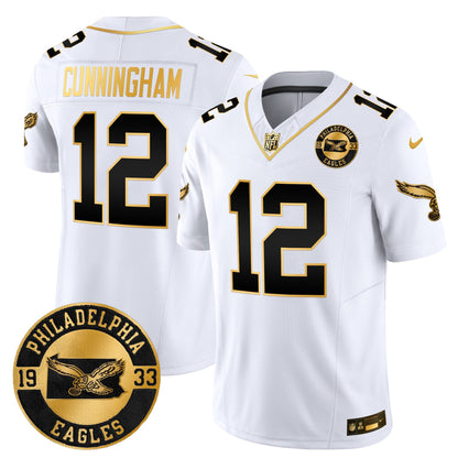 Philadelphia Eagles 2024 Throwback Gold Vapor Limited Jersey - Est. 1933 Patch - All Stitched