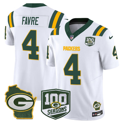 Packers 100th Season & Home Patch Vapor Limited Jersey - All Stitched