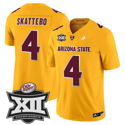 Sun Devils 2024 Big 12 Championship Patch Vapor Limited Jersey V2 - All Stitched