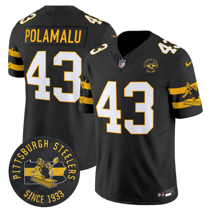 Pittsburgh Steelers Throwback 1933 Patch Vapor Limited Jersey - All Stitched