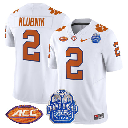 Clemson Tigers 2024 ACC Championship Patch Vapor Limited Jersey - All Stitched