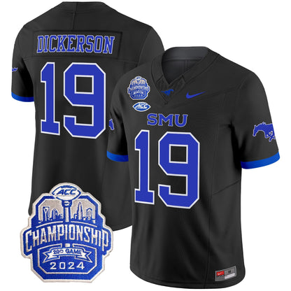 SMU Mustangs 2024 ACC Championship Patch Vapor Limited Jersey - All Stitched