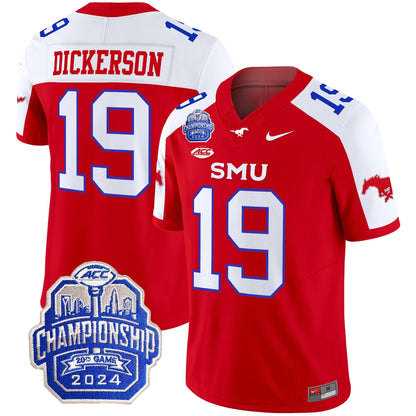 SMU Mustangs 2024 ACC Championship Patch Vapor Limited Jersey - All Stitched