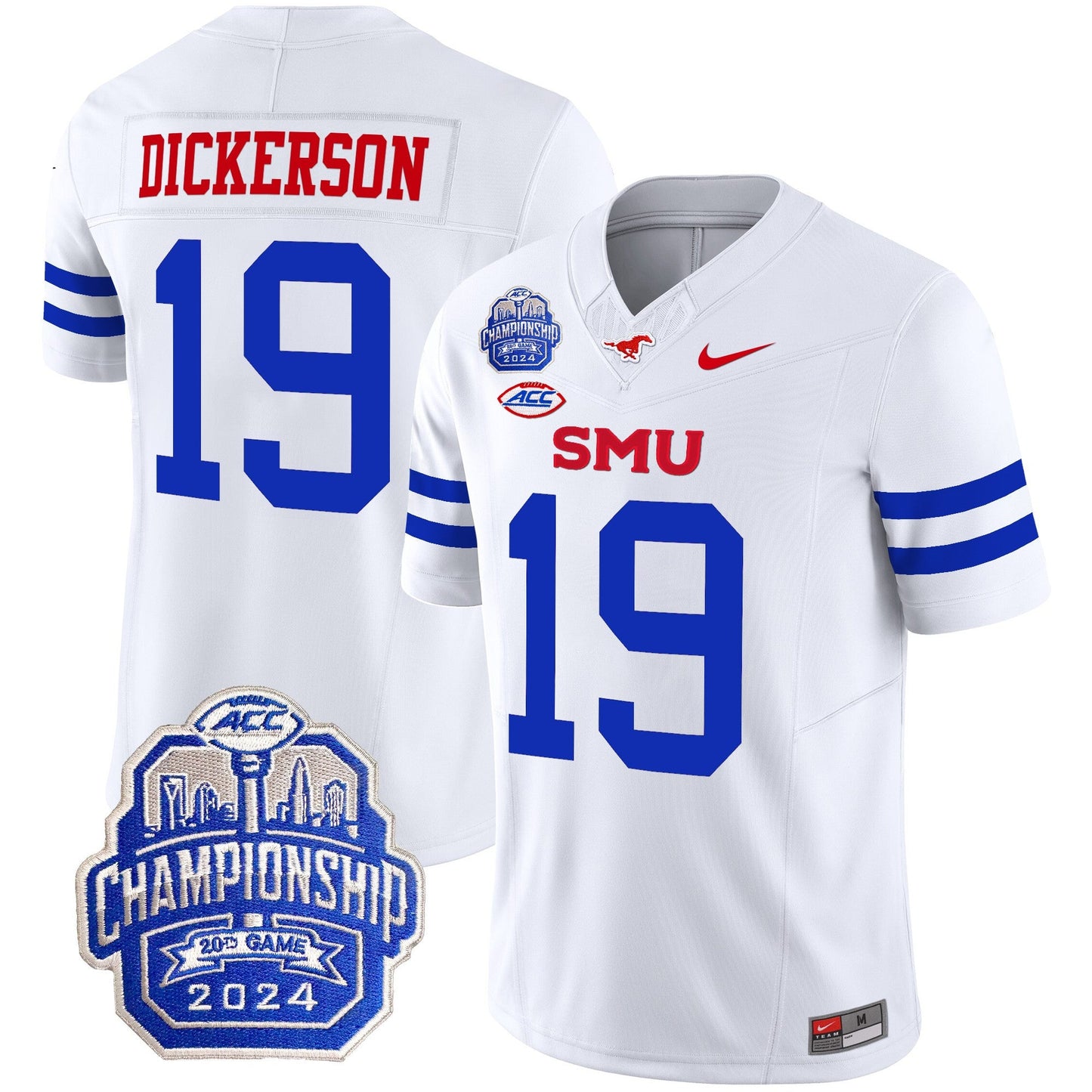 SMU Mustangs 2024 ACC Championship Patch Vapor Limited Jersey - All Stitched