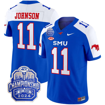 SMU Mustangs 2024 ACC Championship Patch Vapor Limited Jersey - All Stitched