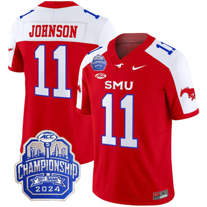 SMU Mustangs 2024 ACC Championship Patch Vapor Limited Jersey - All Stitched