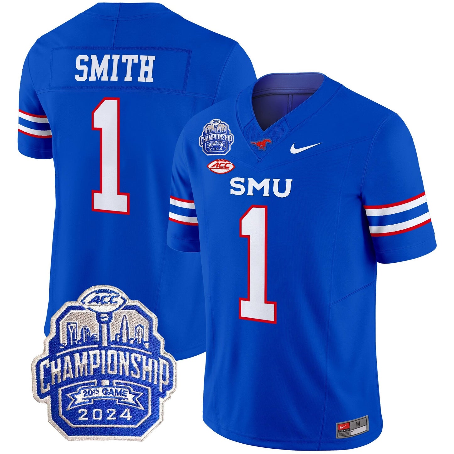 SMU Mustangs 2024 ACC Championship Patch Vapor Limited Jersey - All Stitched