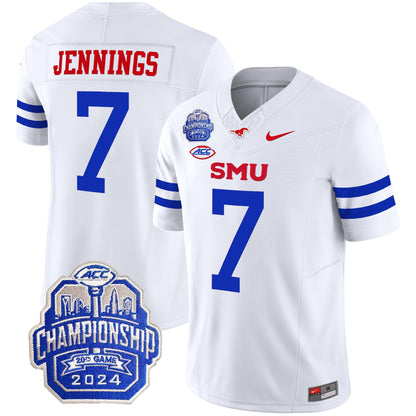 SMU Mustangs 2024 ACC Championship Patch Vapor Limited Jersey - All Stitched