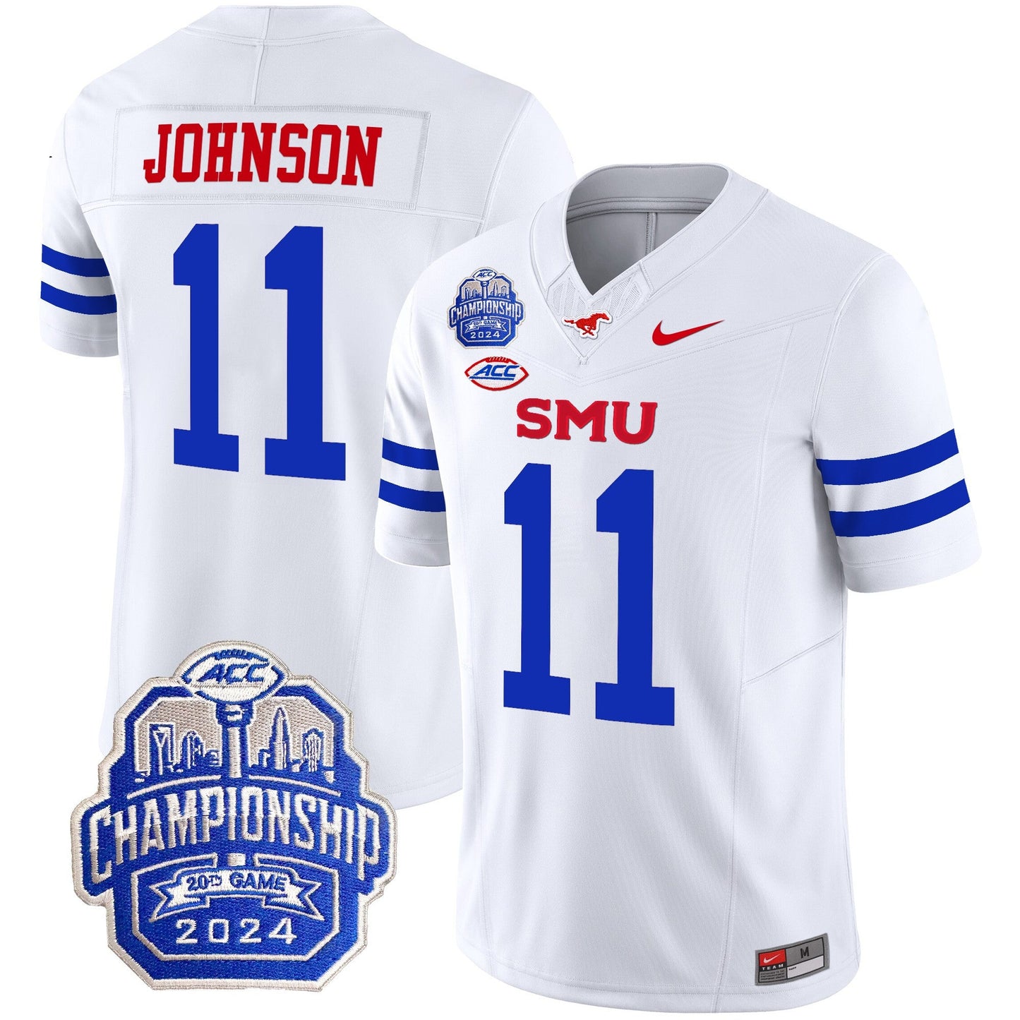 SMU Mustangs 2024 ACC Championship Patch Vapor Limited Jersey - All Stitched