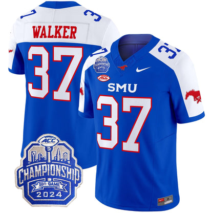 SMU Mustangs 2024 ACC Championship Patch Vapor Limited Jersey - All Stitched