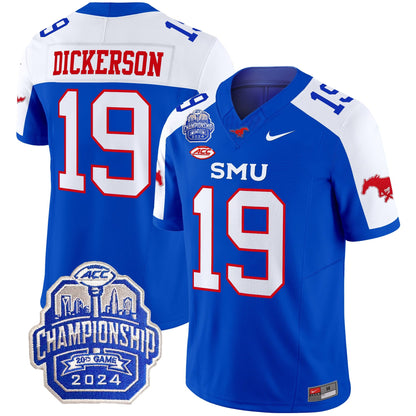 SMU Mustangs 2024 ACC Championship Patch Vapor Limited Jersey - All Stitched