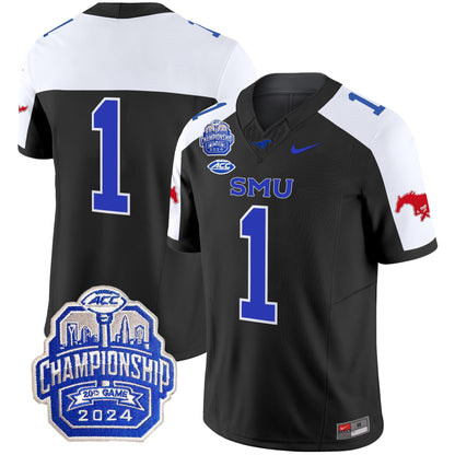 SMU Mustangs 2024 ACC Championship Patch Vapor Limited Jersey - All Stitched
