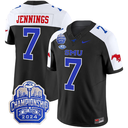 SMU Mustangs 2024 ACC Championship Patch Vapor Limited Jersey - All Stitched
