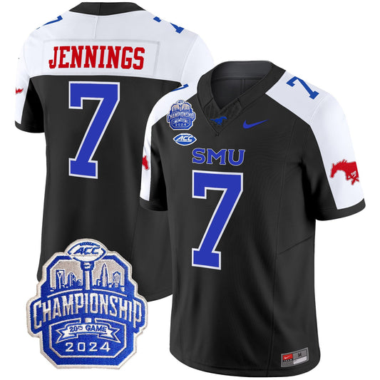 SMU Mustangs 2024 ACC Championship Patch Vapor Limited Jersey - All Stitched