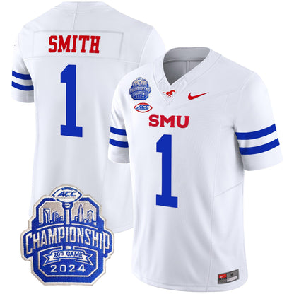 SMU Mustangs 2024 ACC Championship Patch Vapor Limited Jersey - All Stitched
