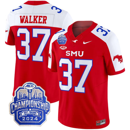 SMU Mustangs 2024 ACC Championship Patch Vapor Limited Jersey - All Stitched
