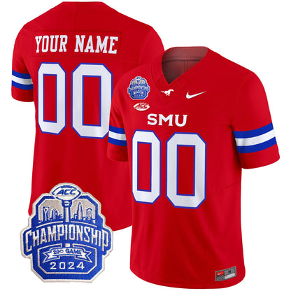 SMU Mustangs 2024 ACC Championship Patch Vapor Limited Custom Jersey - All Stitched