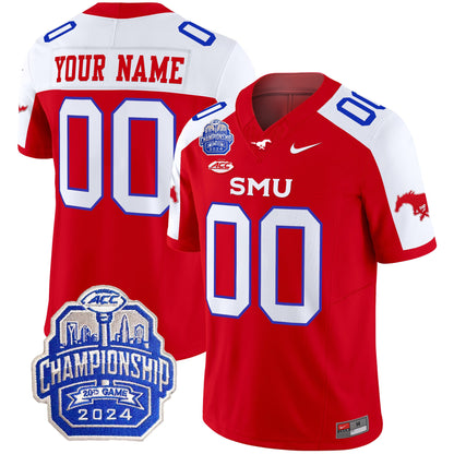 SMU Mustangs 2024 ACC Championship Patch Vapor Limited Custom Jersey - All Stitched
