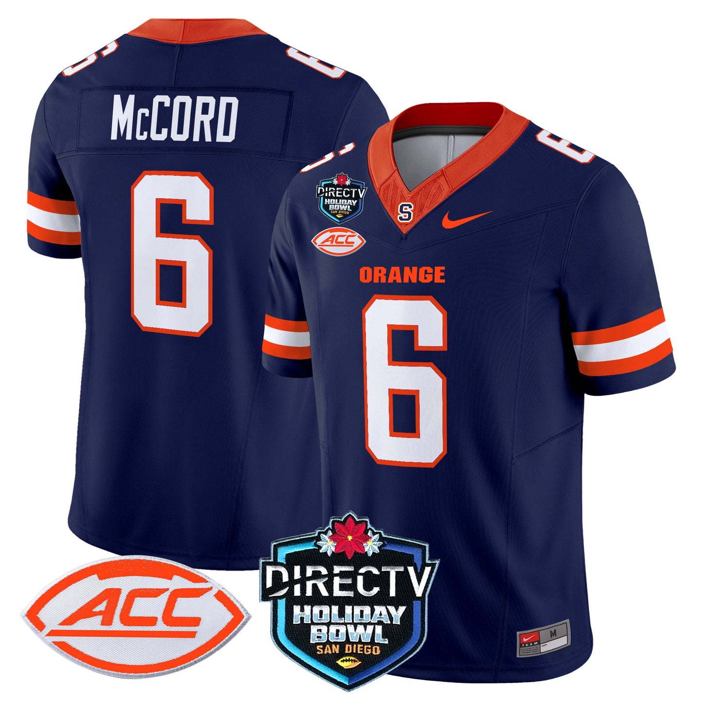 Syracuse Orange 2025 Holiday Bowl Patch Vapor Limited Jersey - All Stitched