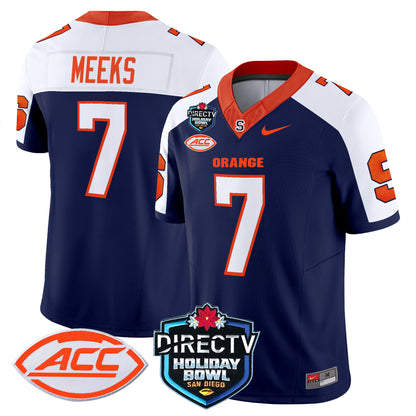 Syracuse Orange 2025 Holiday Bowl Patch Vapor Limited Jersey - All Stitched
