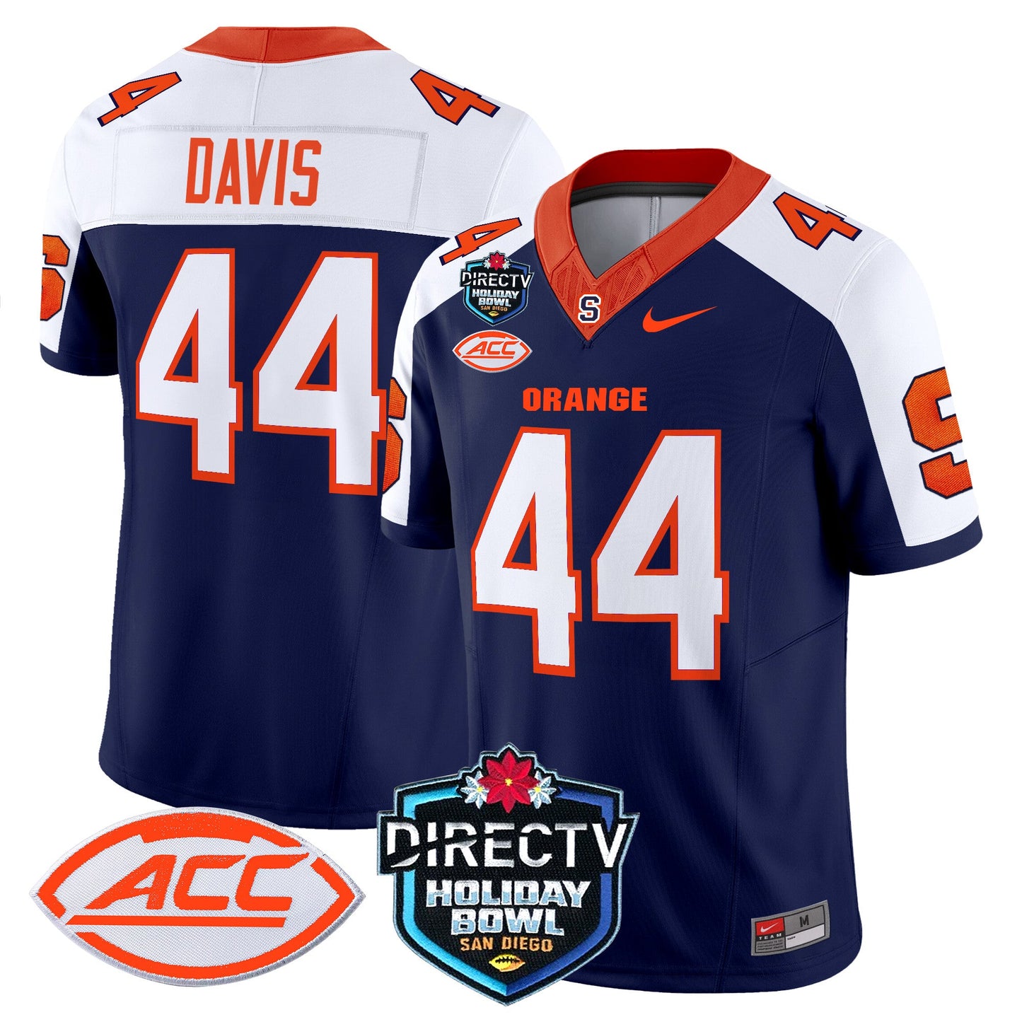 Syracuse Orange 2025 Holiday Bowl Patch Vapor Limited Jersey - All Stitched