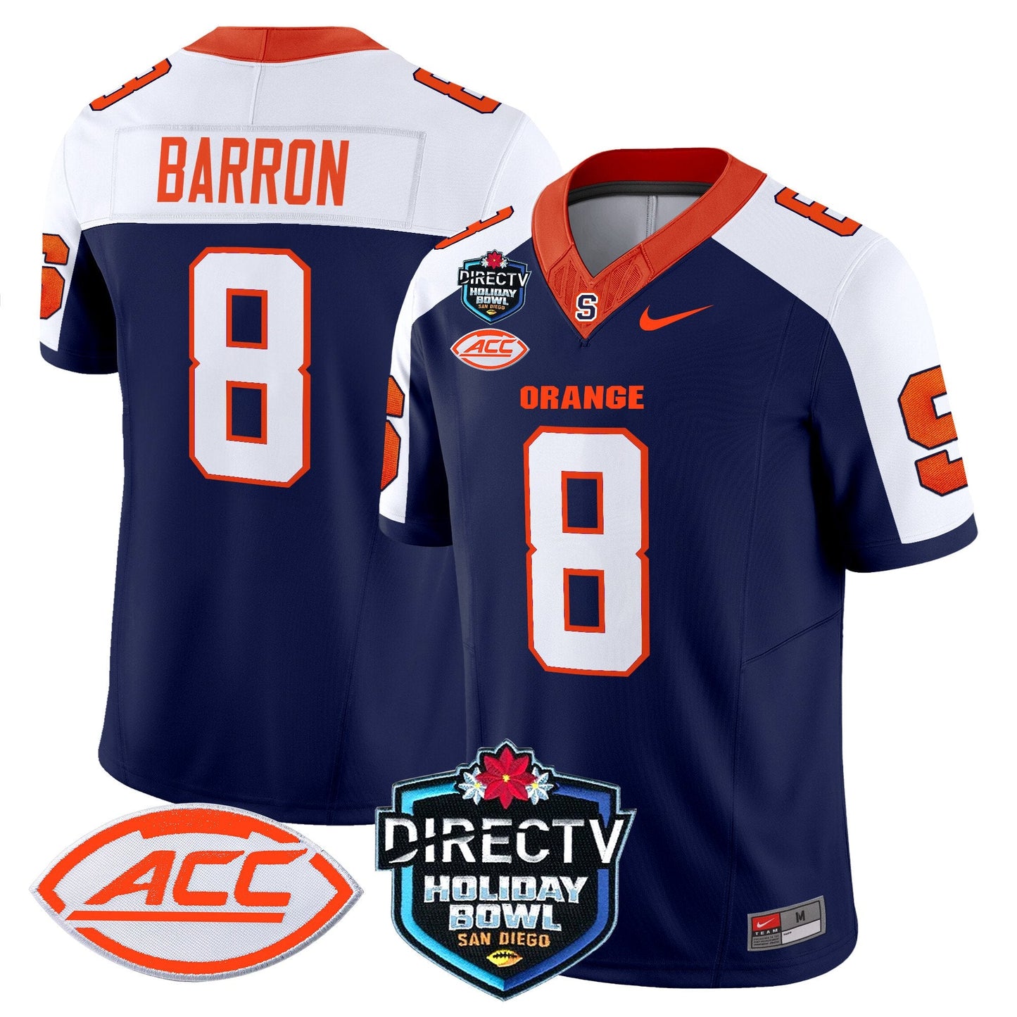 Syracuse Orange 2025 Holiday Bowl Patch Vapor Limited Jersey - All Stitched