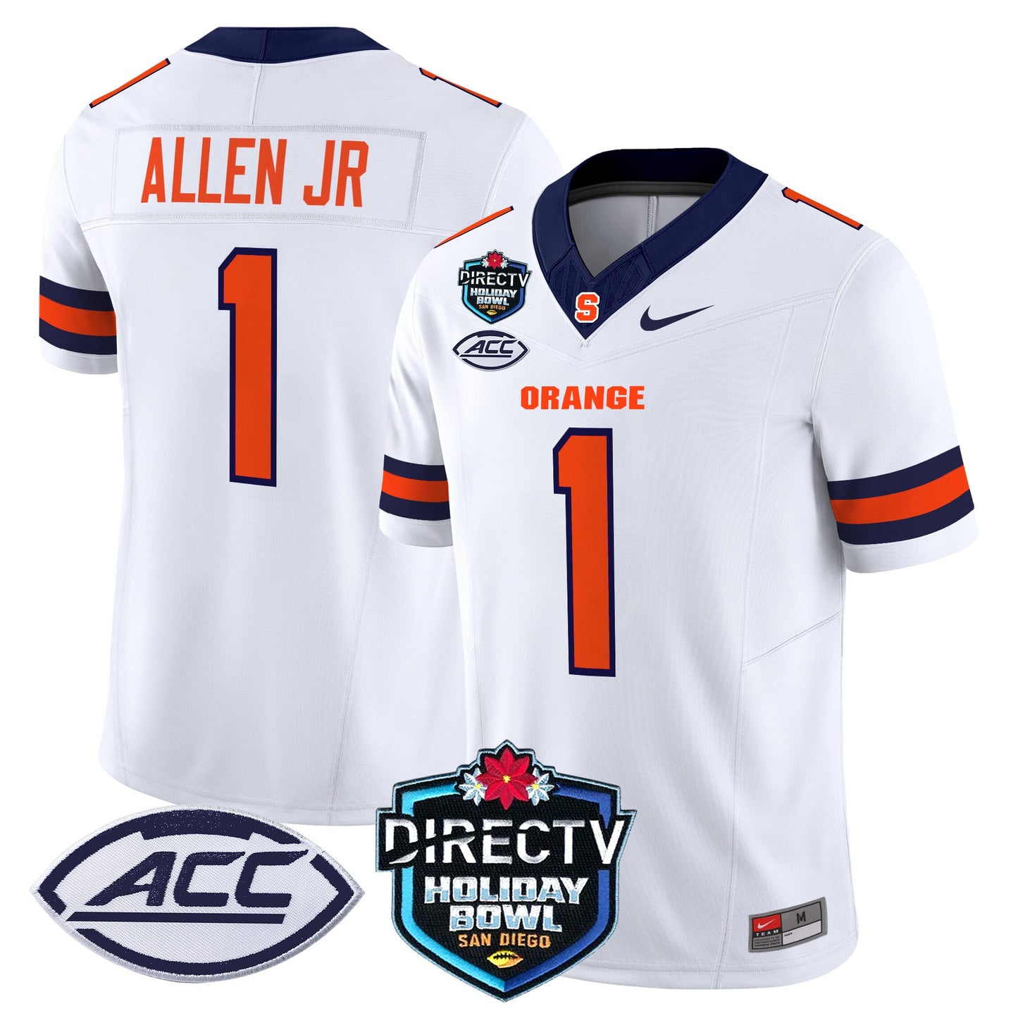 Syracuse Orange 2025 Holiday Bowl Patch Vapor Limited Jersey - All Stitched