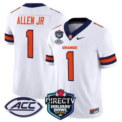 Syracuse Orange 2025 Holiday Bowl Patch Vapor Limited Jersey - All Stitched