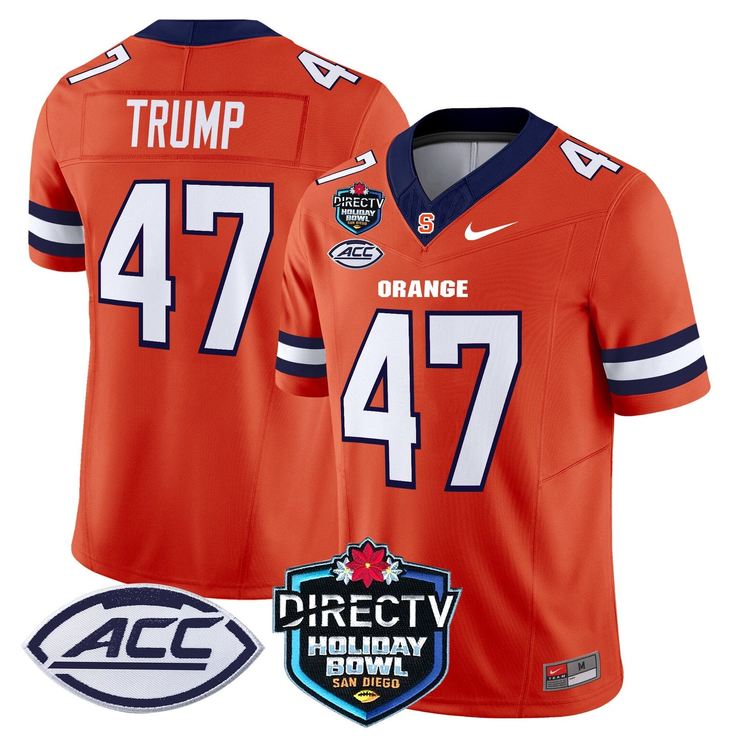 Syracuse Orange 2025 Holiday Bowl Patch Vapor Limited Jersey - All Stitched
