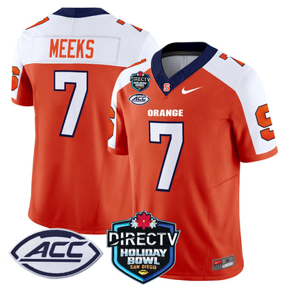 Syracuse Orange 2025 Holiday Bowl Patch Vapor Limited Jersey - All Stitched