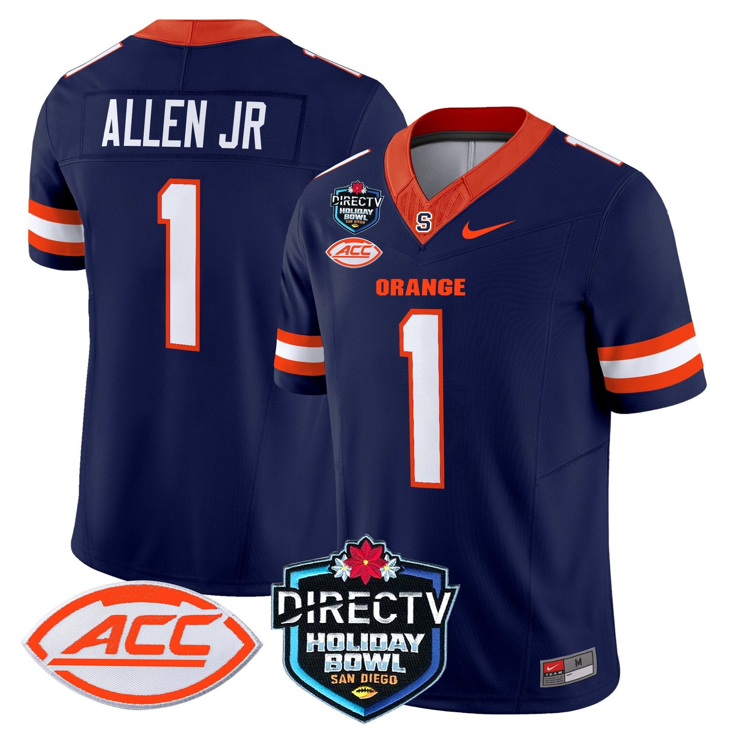 Syracuse Orange 2025 Holiday Bowl Patch Vapor Limited Jersey - All Stitched