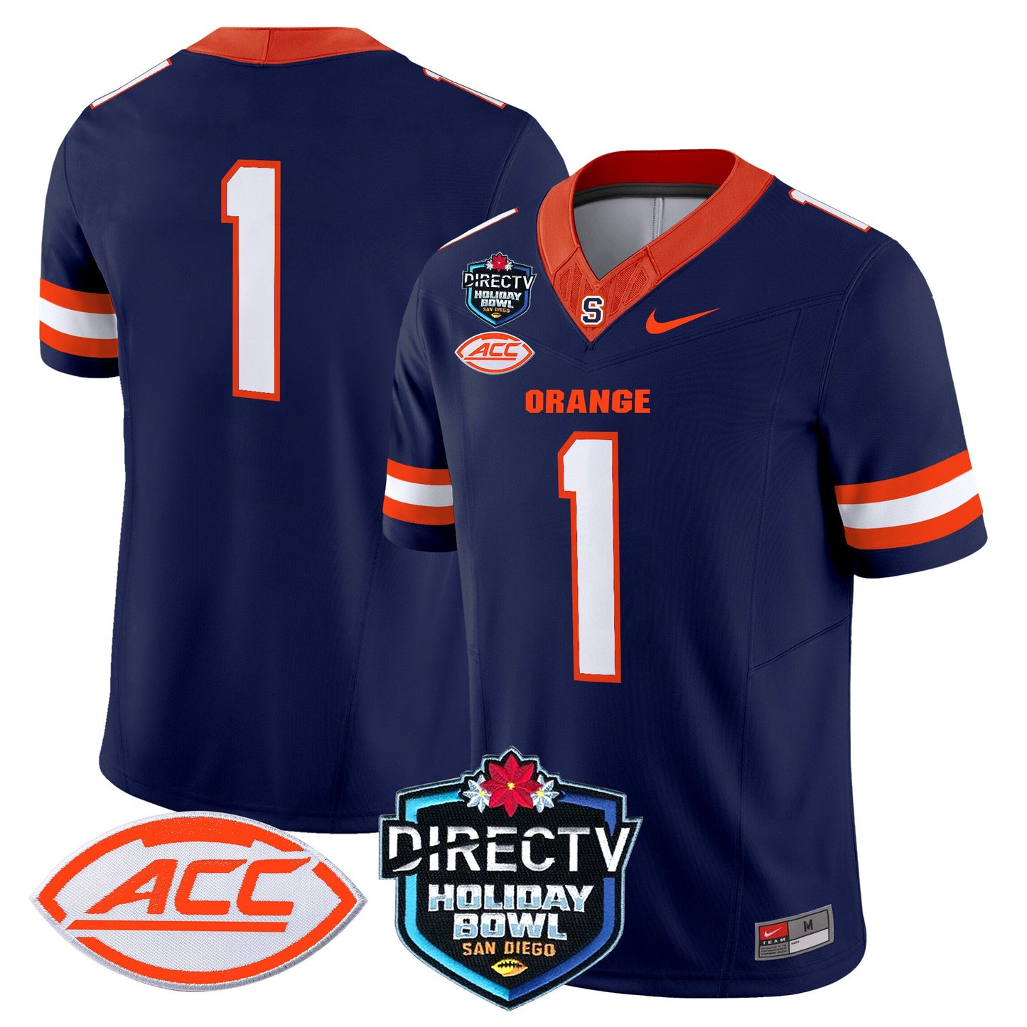 Syracuse Orange 2025 Holiday Bowl Patch Vapor Limited Jersey - All Stitched