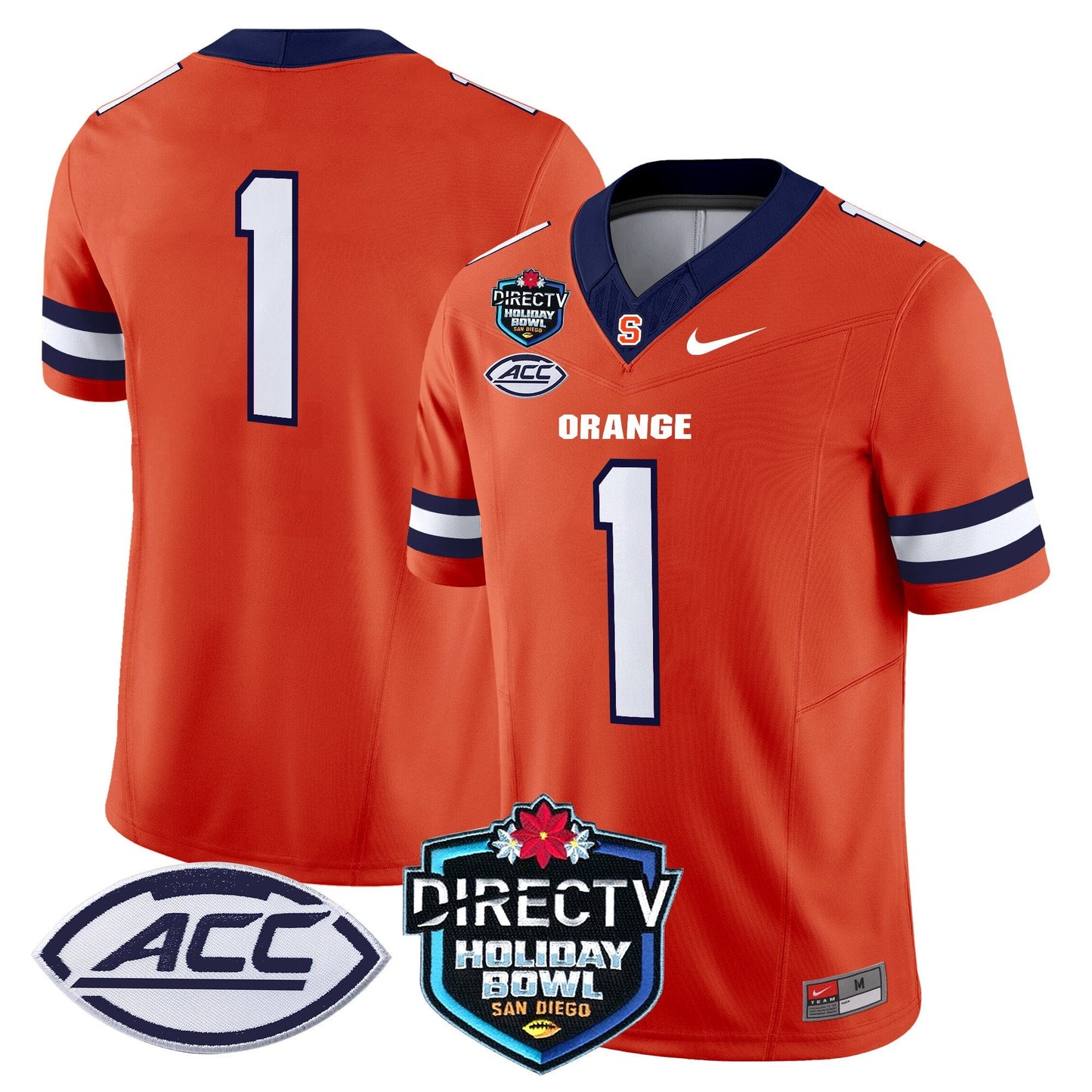 Syracuse Orange 2025 Holiday Bowl Patch Vapor Limited Jersey - All Stitched