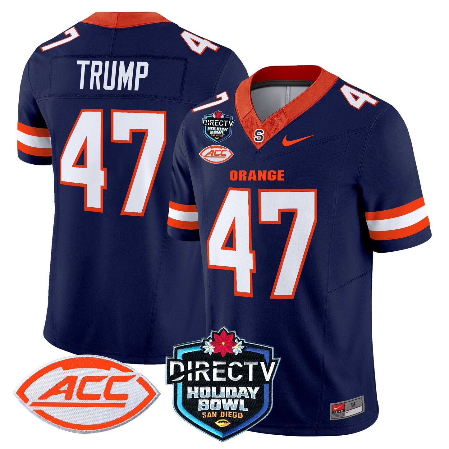 Syracuse Orange 2025 Holiday Bowl Patch Vapor Limited Jersey - All Stitched