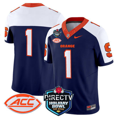 Syracuse Orange 2025 Holiday Bowl Patch Vapor Limited Jersey - All Stitched