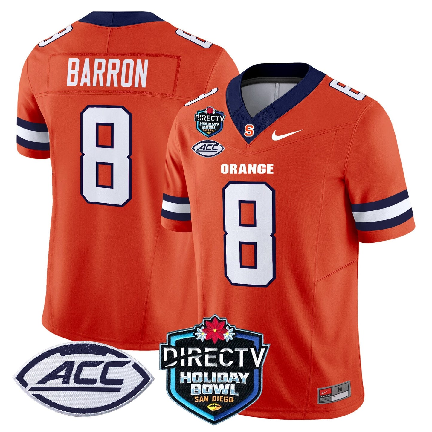 Syracuse Orange 2025 Holiday Bowl Patch Vapor Limited Jersey - All Stitched