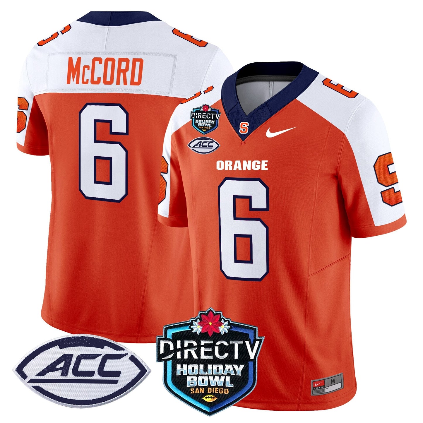 Syracuse Orange 2025 Holiday Bowl Patch Vapor Limited Jersey - All Stitched