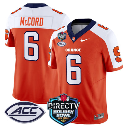 Syracuse Orange 2025 Holiday Bowl Patch Vapor Limited Jersey - All Stitched