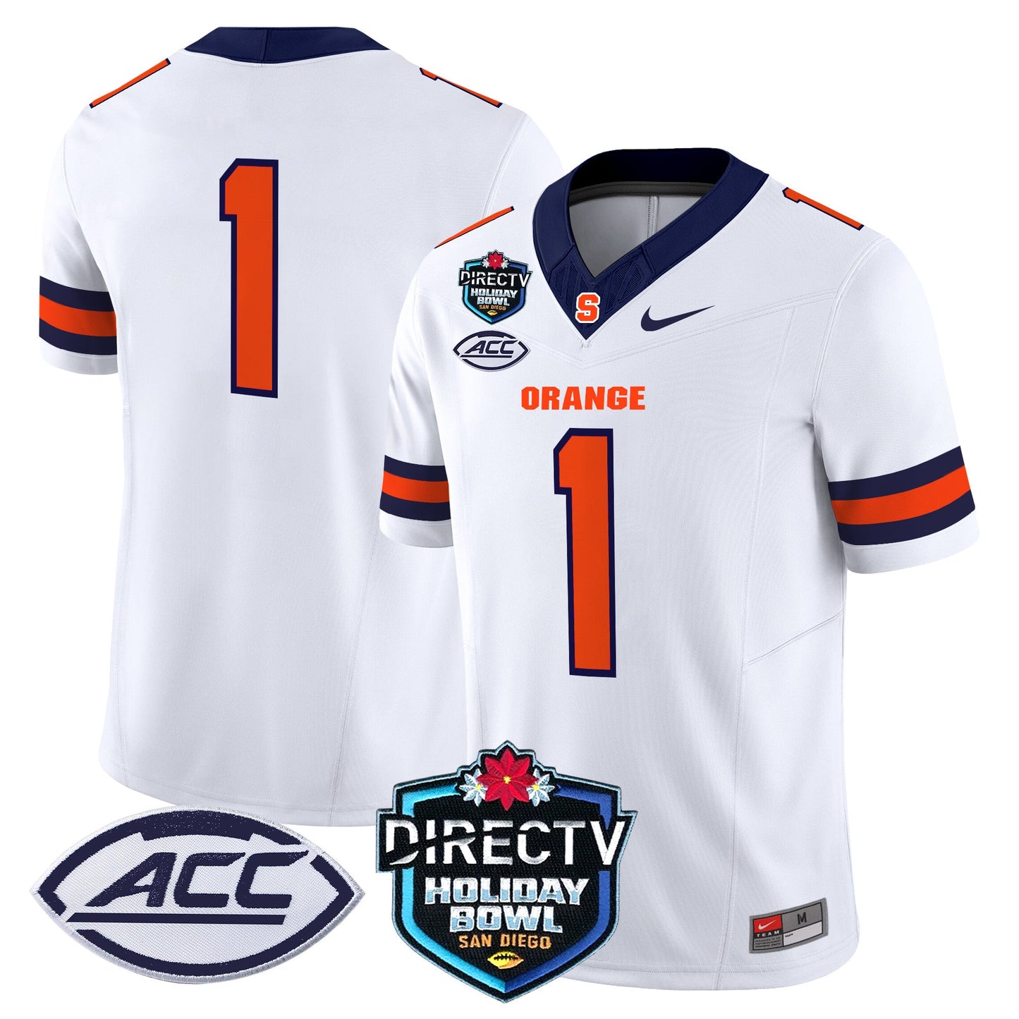 Syracuse Orange 2025 Holiday Bowl Patch Vapor Limited Jersey - All Stitched