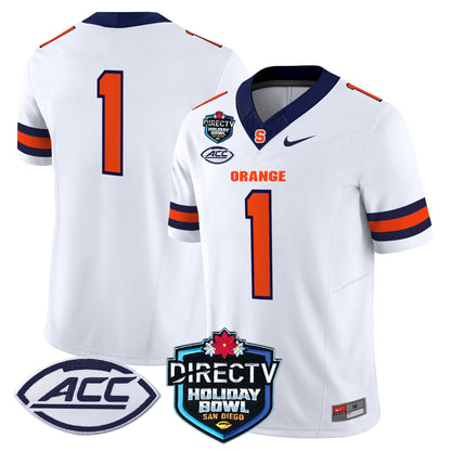 Syracuse Orange 2025 Holiday Bowl Patch Vapor Limited Jersey - All Stitched