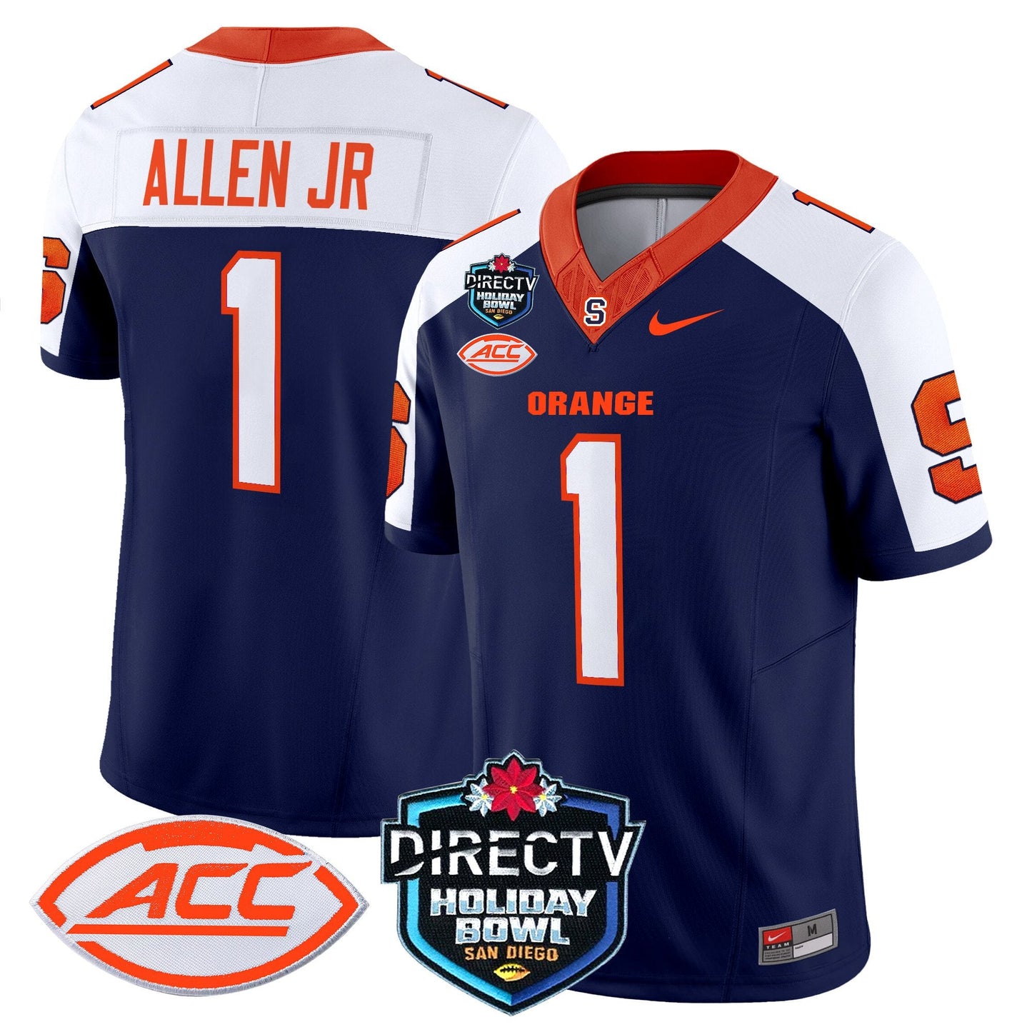 Syracuse Orange 2025 Holiday Bowl Patch Vapor Limited Jersey - All Stitched