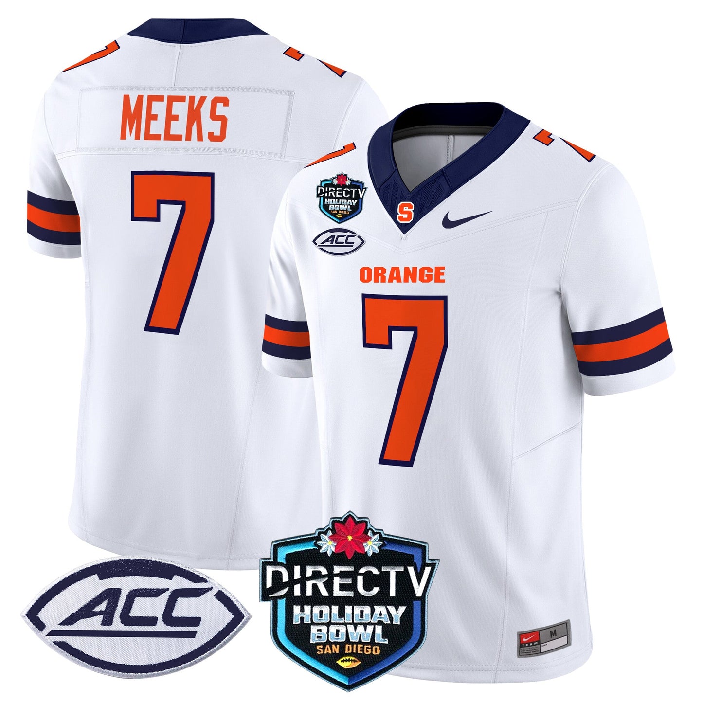 Syracuse Orange 2025 Holiday Bowl Patch Vapor Limited Jersey - All Stitched